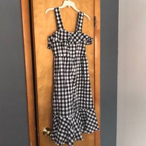 J Crew Black and White Check Sundress